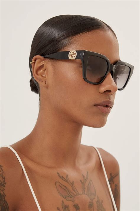 sunglasses cat eye black|gucci cat eye sunglasses black.